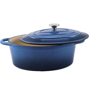 Steelex Blue Round Cast Iron Casserole 30cm
