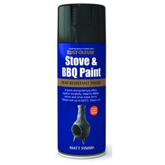 Rust-Oleum Stove & BBQ Spray Paint - Black Matt 400ml