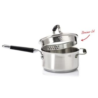 Steelex Touch Pan With Glass Lid - 22cm