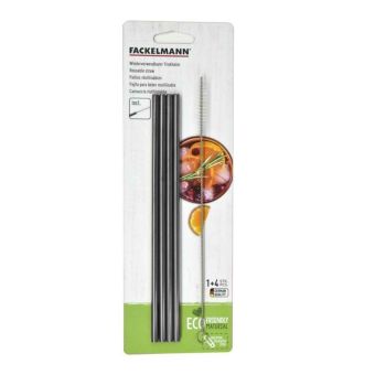 Stainless Steel Straws & Brush - 4 pieces