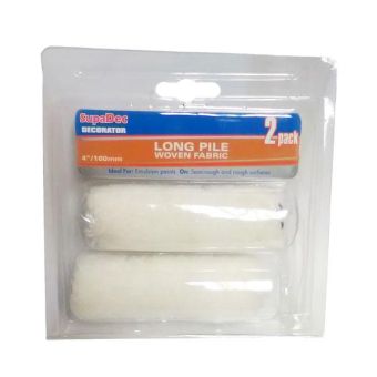 SupaDec Long Pile Woven Fabric Paint Roller Refill - Long Pile - Pack of 2