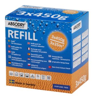AbsoDry Moisture Absorber Refill Unscented 450g - 3 Pack