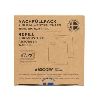AbsoDry Duo Family Moisture Absorber Refill Bag 600g - Pack of 2