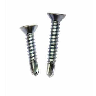 Zinc Plated Phillips Flat Head Self Drilling Screws - M5.5 x 32mm