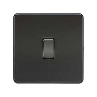 1 Gang Stainless Steel 2 way Switch - Matt Black