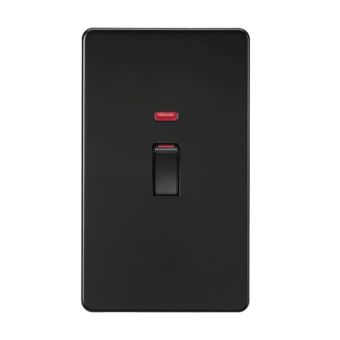 2G DP Cooker Switch with Neon 45A - Matt Black