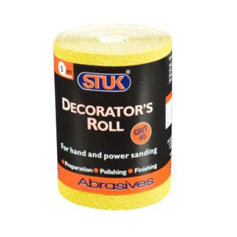Stuk Grit 40 Yellow Decorators Roll Sanding Paper 5m