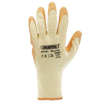 Draper Orange Heavy Duty Latex Coated Work Gloves - XL