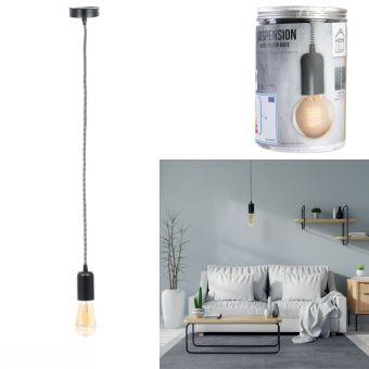 Vintage Suspension Light Fitting - Black 