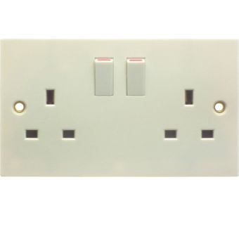 Powermaster 2 Gang 13 Amp Switched Socket