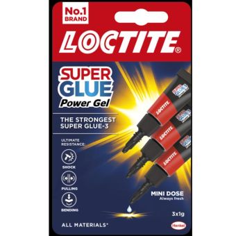 Loctite Super Glue Power Gel Mini Trio 3 x 1g