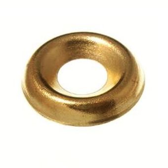 Surface Screw Cup Washer Steel Electro Brassed - 15 Pack