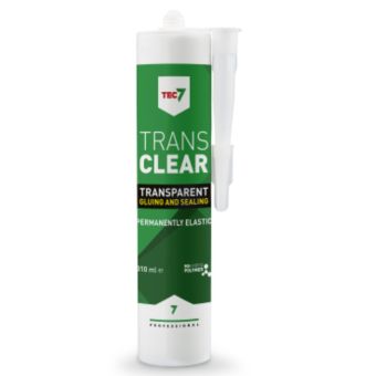 TEC7 Transparent Universal Sealing Adhesive 310ml – Crystal Clear MS Polymer for Wet Surfaces, Mould Resistant, Multi-Material Bonding
