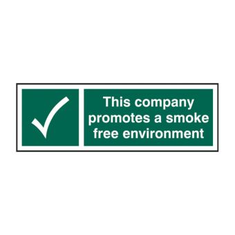 This company promotes a smoke free environment 1.2mm Recyclable PP - 300 x 100mm