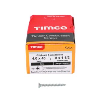 Timco Solo M4 x 40 PZ CSK Chipboard & Woodscrews