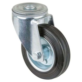 Transport Castor 100mm swivel stem 70kg Rubber Black