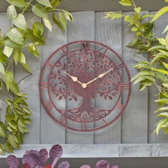 Tree of Life Wall Clock 13.5in - Bronze