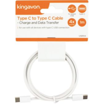 Kingavon 1M Type-C to Type-C Cable – Fast Charging and High-Speed Data Transfer for USB-C Devices