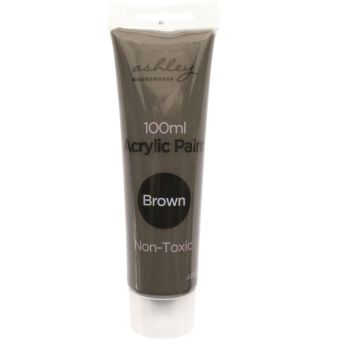 Ashley Acrylic Paint 100ml Brown – Non-Toxic Fast Drying Water-Based Craft Paint