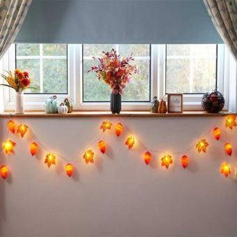 Acorn & Leaf String Lights – Set of 20 Autumn Decorations