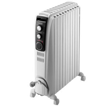 DeLonghi Dragon 4 TRD41025T Oil Filled Radiator 2500W White – Powerful Portable Heater with Chimney Effect