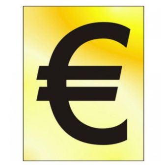 Euro Character Polished Gold Effect Letter – 50mm Self-Adhesive Aluminium Alloy Sign