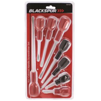 Blackspur 8 Piece Cabinet Handle Screwdriver Set – Slotted and Crosspoint