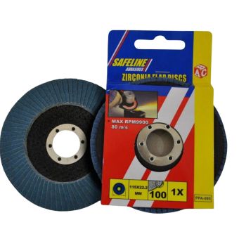 Safeline 115mm Zirc Flap Discs Grit 80 – Versatile Sanding and Finishing Disc