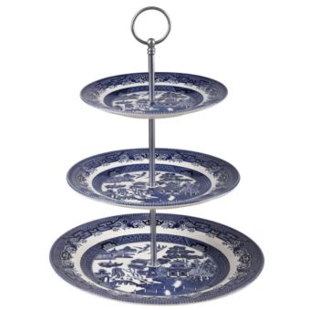 Churchill Blue Willow 3 Tier Cake Stand