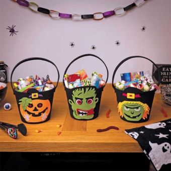 Trick or Treat Bag Assorted – Halloween Treat Carrier in 3 Spooky Designs