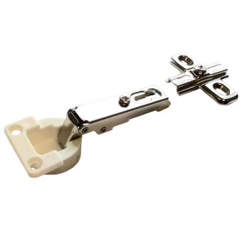 Premier 26mm Sprung Cabinet Hinge with Cruciform Plate – White Nylon Cup