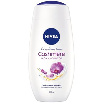 Nivea Shower Cashmere & Cotton Seed Oil 250ml – Moisturising Shower Cream with Orchid Scent, Cashmere Extract and Skin Balanced pH