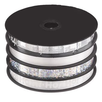 Christmas Ribbon 10mm x 5m – Festive Gift Wrapping and Decoration Ribbon in Red, Gold and Silver