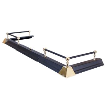 Calfire Ball 3 Piece Fire Fender Black and Brass – Elegant Fireplace Surround