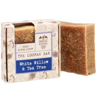 White Willow & Tea Tree Loofah Natural Soap I Handmade Irish Exfoliating Soap with Rock Rose, Fennel and Peppermint