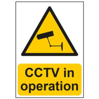CCTV In Operation Security Sign – 1.2mm Recyclable Polypropylene 148mm x 210mm