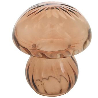 Autumn Glass Mushroom Plate 15.5cm – Decorative Glass Ornament in 3 Assorted Colours