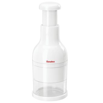 Metaltex Twist Onion Vegetable Chopper – Compact Handheld Food Chopper with Rotating Stainless Steel Blades