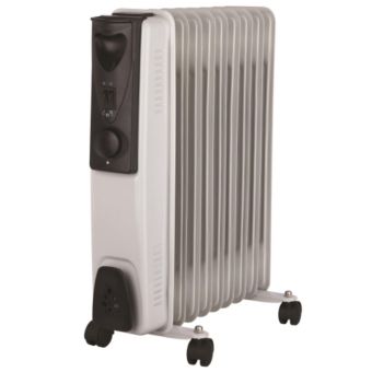 Kingavon 9 Fin 2kW Oil Filled Radiator – Portable Electric Heater with Adjustable Thermostat