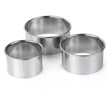 Tala Smooth Edged Pastry Cutters 3 Pack – Stainless Steel Cookie and Biscuit Cutters