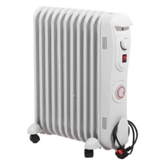 Prem-I-Air 2.5kW 11 Fin Oil Filled Radiator with 24 Hour Timer – Portable Electric Heater for Efficient Home Heating