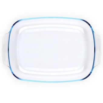 Oven & Care Rectangular Baking Dish with Flaps 38cm – Borosilicate Glass Oven, Freezer and Microwave Safe