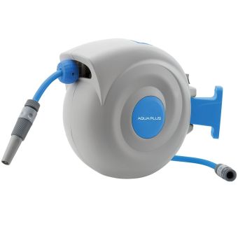 AquaPlus Wall Mounted Automatic Hose Reel with 20 Metre Retractable PVC Garden Hose