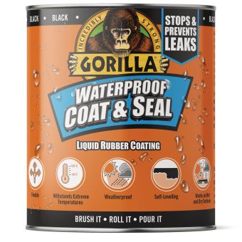 Gorilla Waterproof Coat & Seal Liquid Rubber Coating 473ml – Black