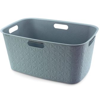 Curver Softex Laundry Basket 45 Litre Teal – Large Recycled Plastic Laundry Storage with Comfortable Grips