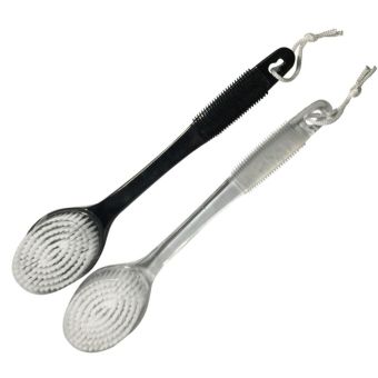 Blue Canyon Long Handle Bath Brush with Rubber Grip and White Nylon Bristles – 36cm