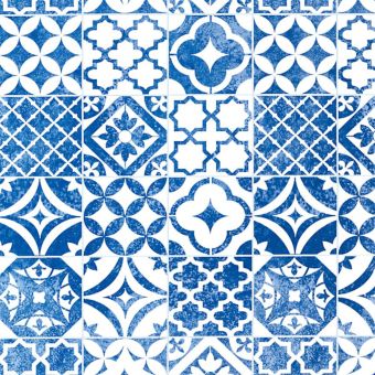 D-C-Fix Mid Sheen Blue and White Tile Effect Self-Adhesive Film 2m x 450mm – Peel and Stick Decorative Covering