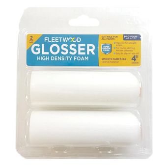 Fleetwood Glosser Foam Sleeve 4 Inch 2 Pack – High-Density Foam Roller Sleeves for Smooth Gloss Finishes