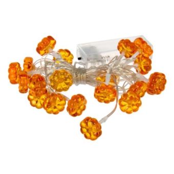 Pumpkin String Lights Set of 20 – 1.9m Battery Operated Decorative Fairy Lights for Autumn, Halloween and Festive Home Décor