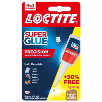 LOCTITE Super Glue 5g + 50% Extra Precision Applicator – Extra Strong Multi-Material Adhesive for Metal, Plastic, Rubber, Leather, Wood and China